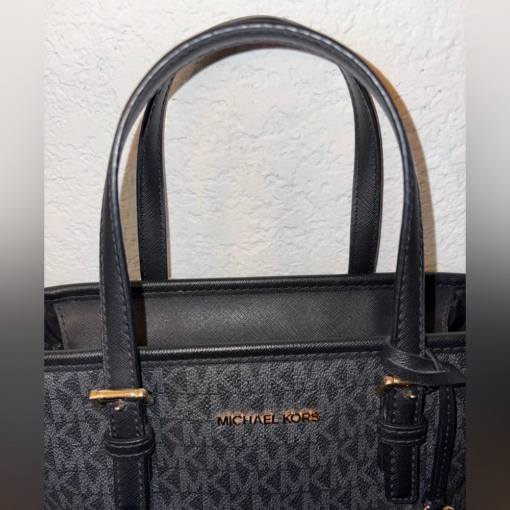 Michael Kors Gray and Black Monogram Tote - Picture 5 of 8